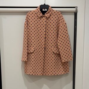 RED Valentino Tan/ Pinkish Polka Dot Coat
